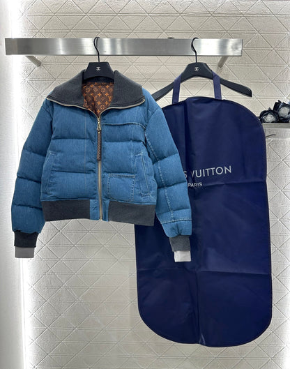 L 25 Cowboy collar zipper jacket down jacket