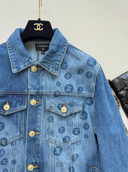 C 25 Logo printed denim jacket