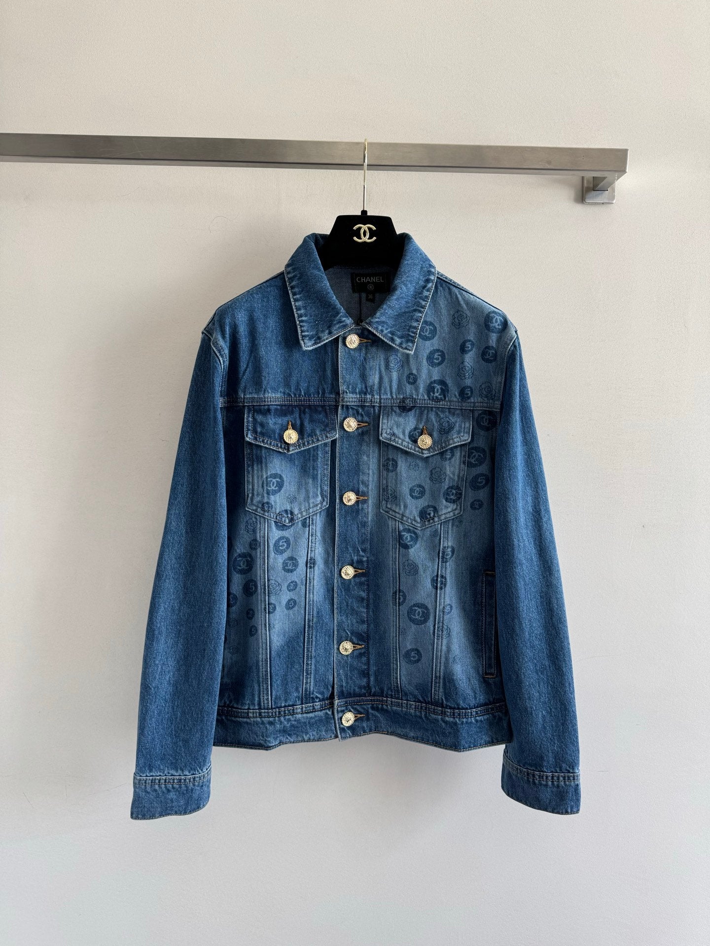 C 25 Logo printed denim jacket