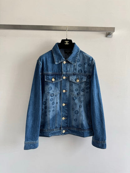 C 25 Logo printed denim jacket