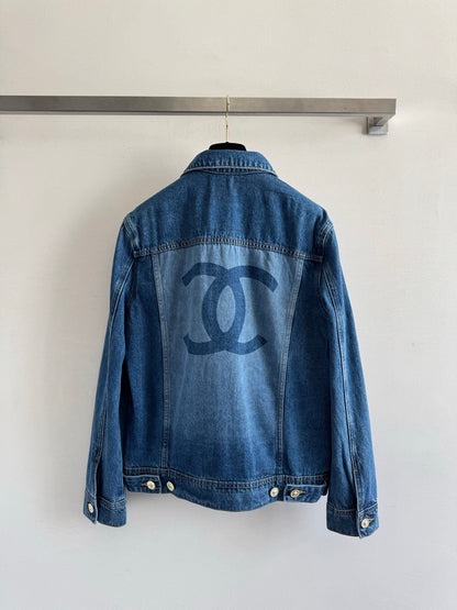 C 25 Logo printed denim jacket