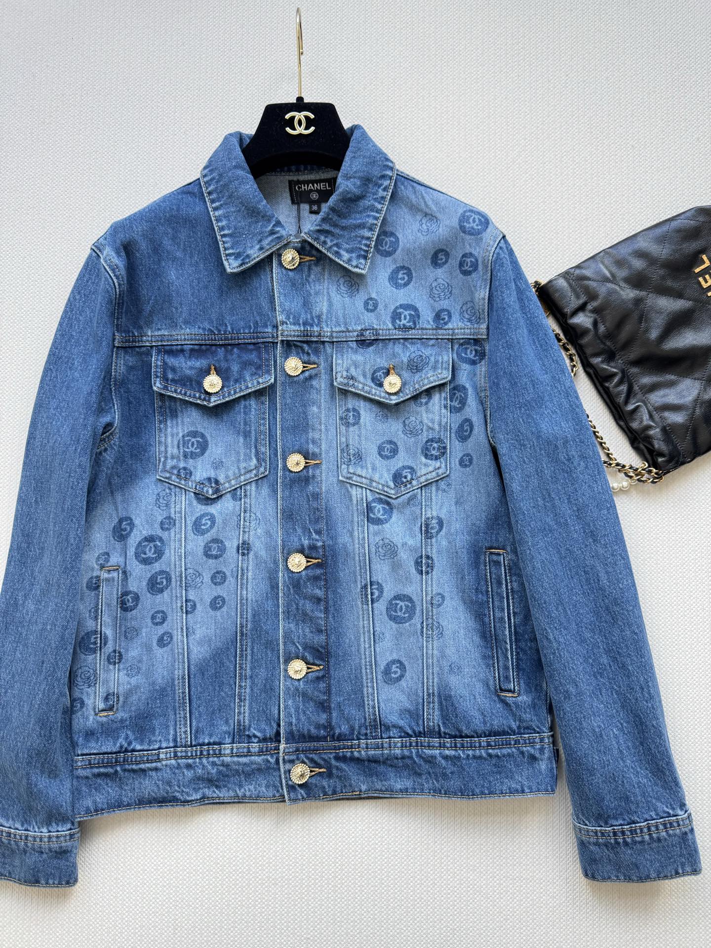 C 25 Logo printed denim jacket