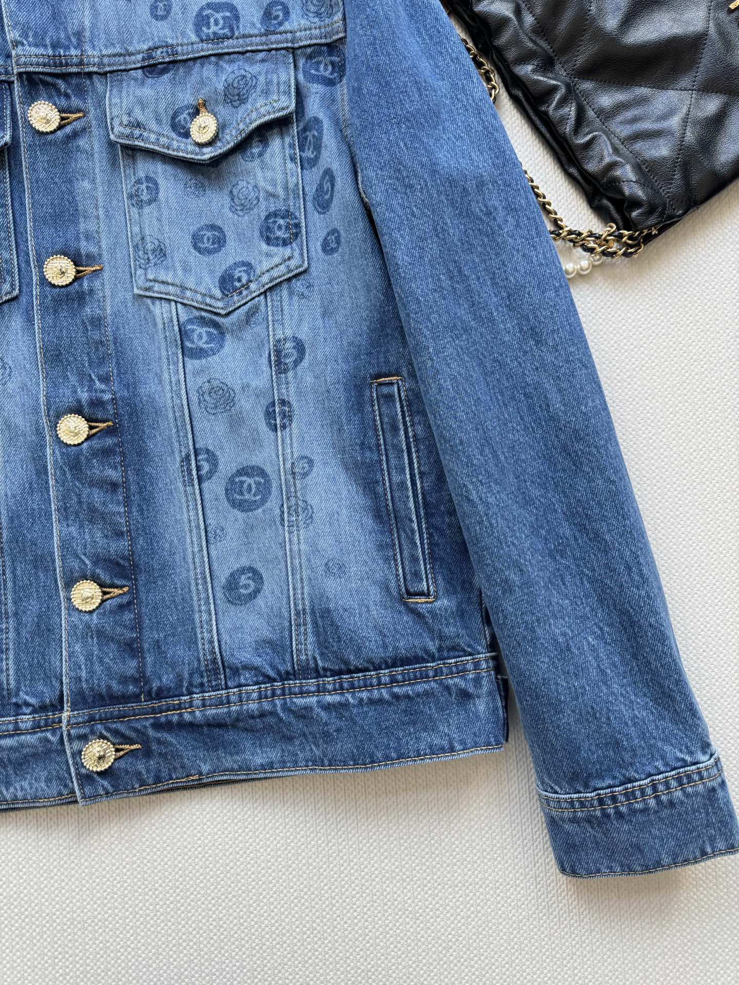 C 25 Logo printed denim jacket