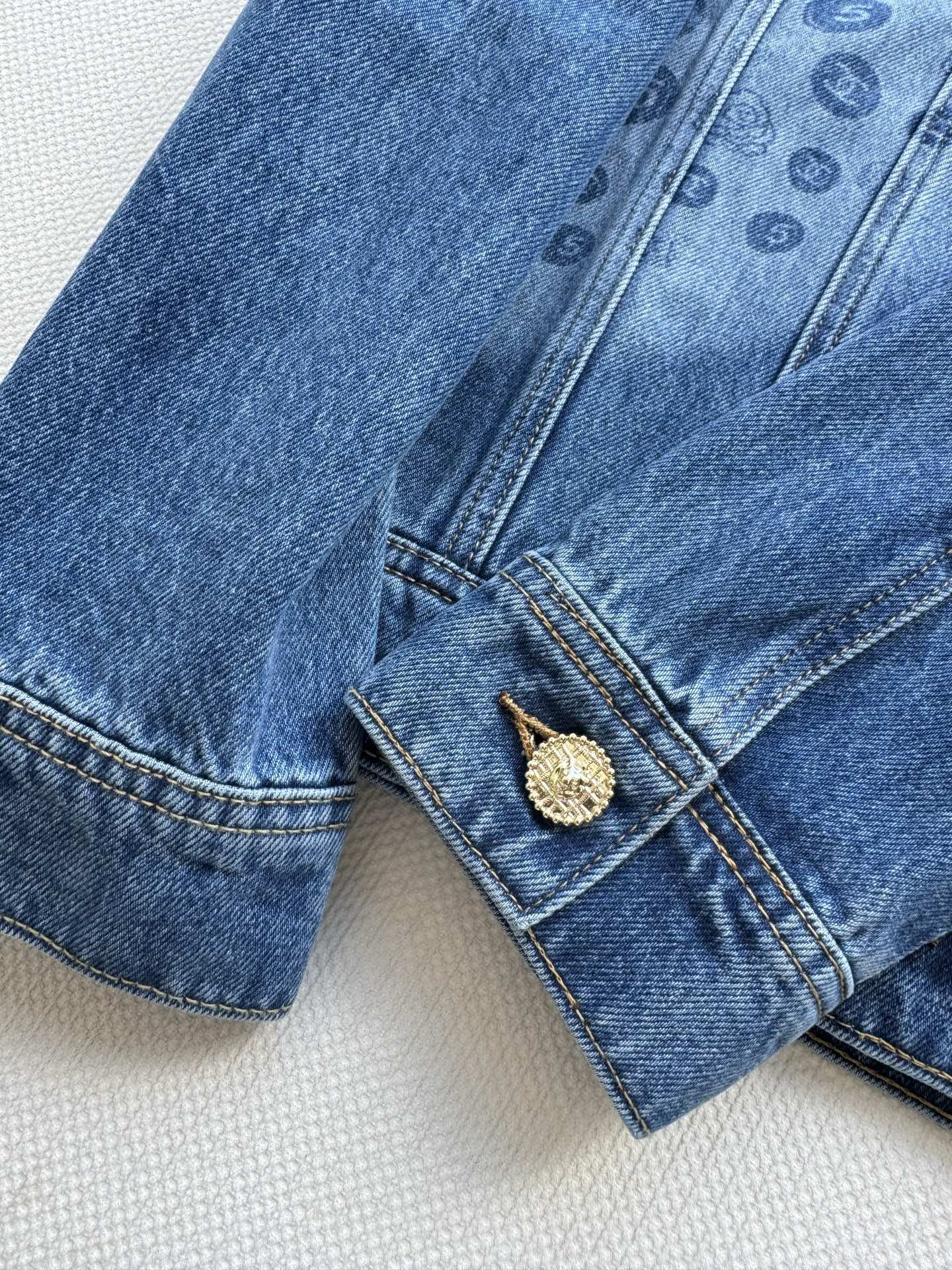 C 25 Logo printed denim jacket