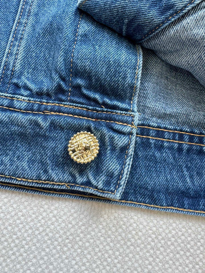 C 25 Logo printed denim jacket