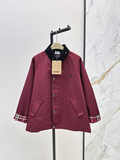 Bru 25 Lapel burgundy trench coat