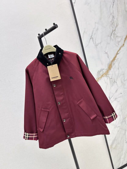 Bru 25 Lapel burgundy trench coat