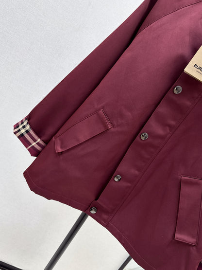 Bru 25 Lapel burgundy trench coat