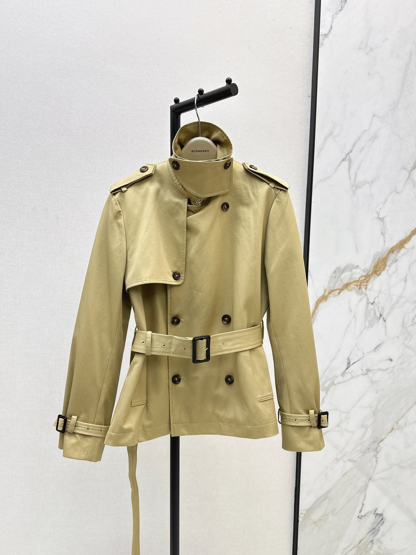Bru 25 Classic mid-length trench jacket（BLACK/KHAKI）