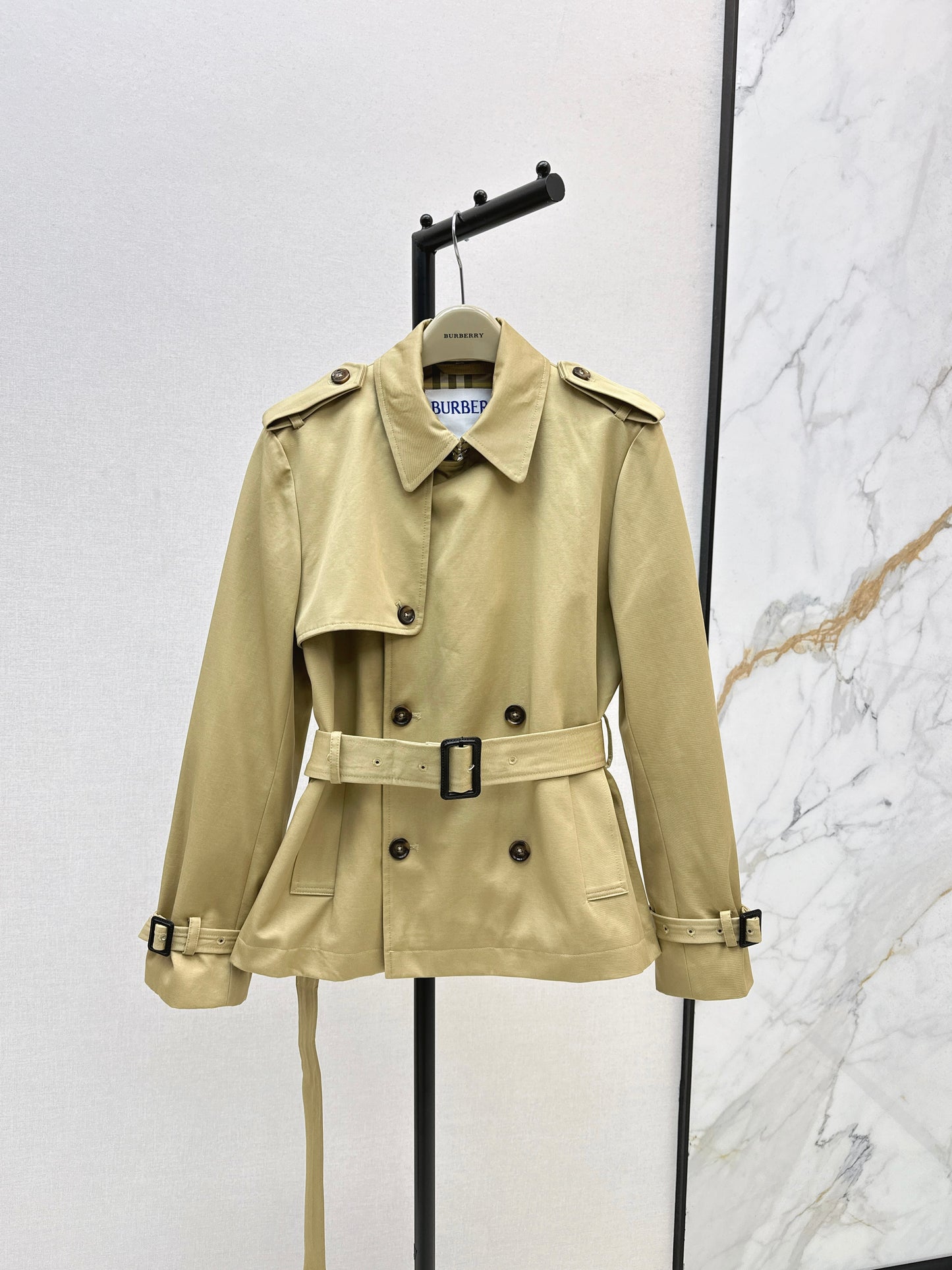 Bru 25 Classic mid-length trench jacket（BLACK/KHAKI）