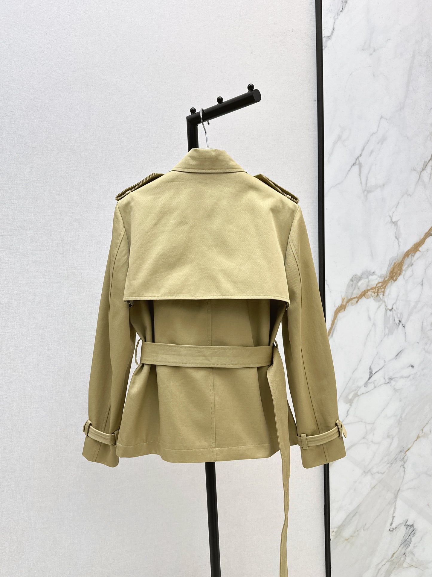 Bru 25 Classic mid-length trench jacket（BLACK/KHAKI）