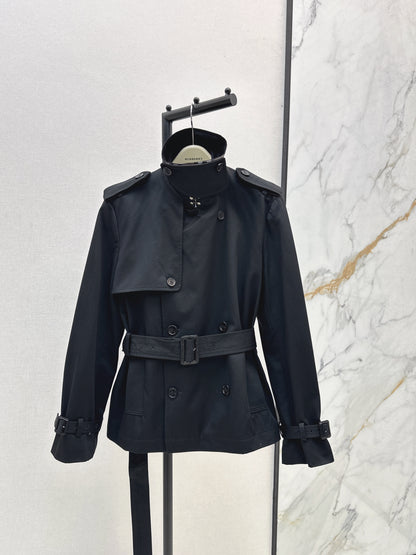Bru 25 Classic mid-length trench jacket（BLACK/KHAKI）