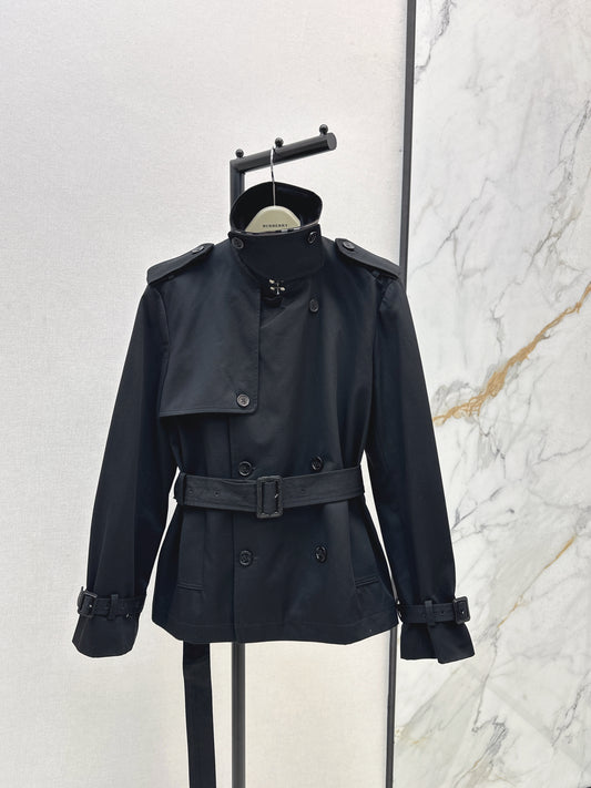 Bru 25 Classic mid-length trench jacket（BLACK/KHAKI）