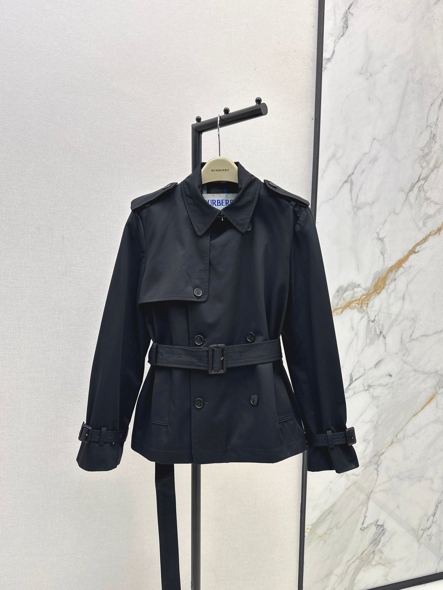 Bru 25 Classic mid-length trench jacket（BLACK/KHAKI）