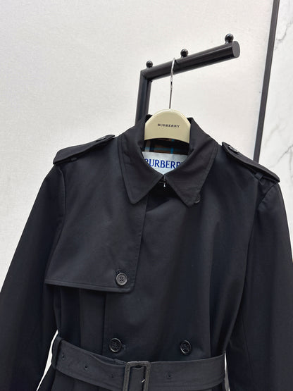 Bru 25 Classic mid-length trench jacket（BLACK/KHAKI）