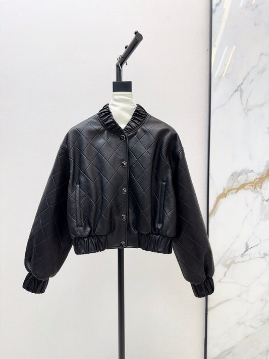 C 25 Bomber sheepskin leather coat
