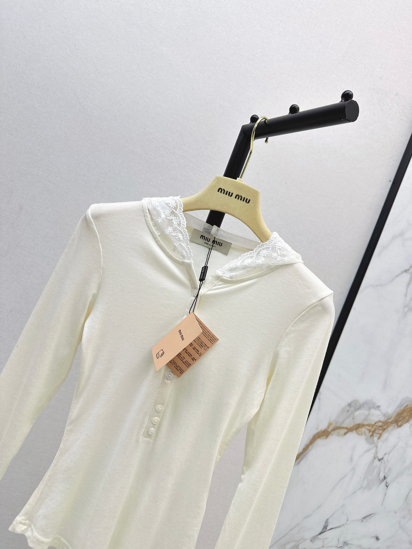 Mi 25 New hooded lace single-breasted bottoming shirt(BEIGI/GRAY)