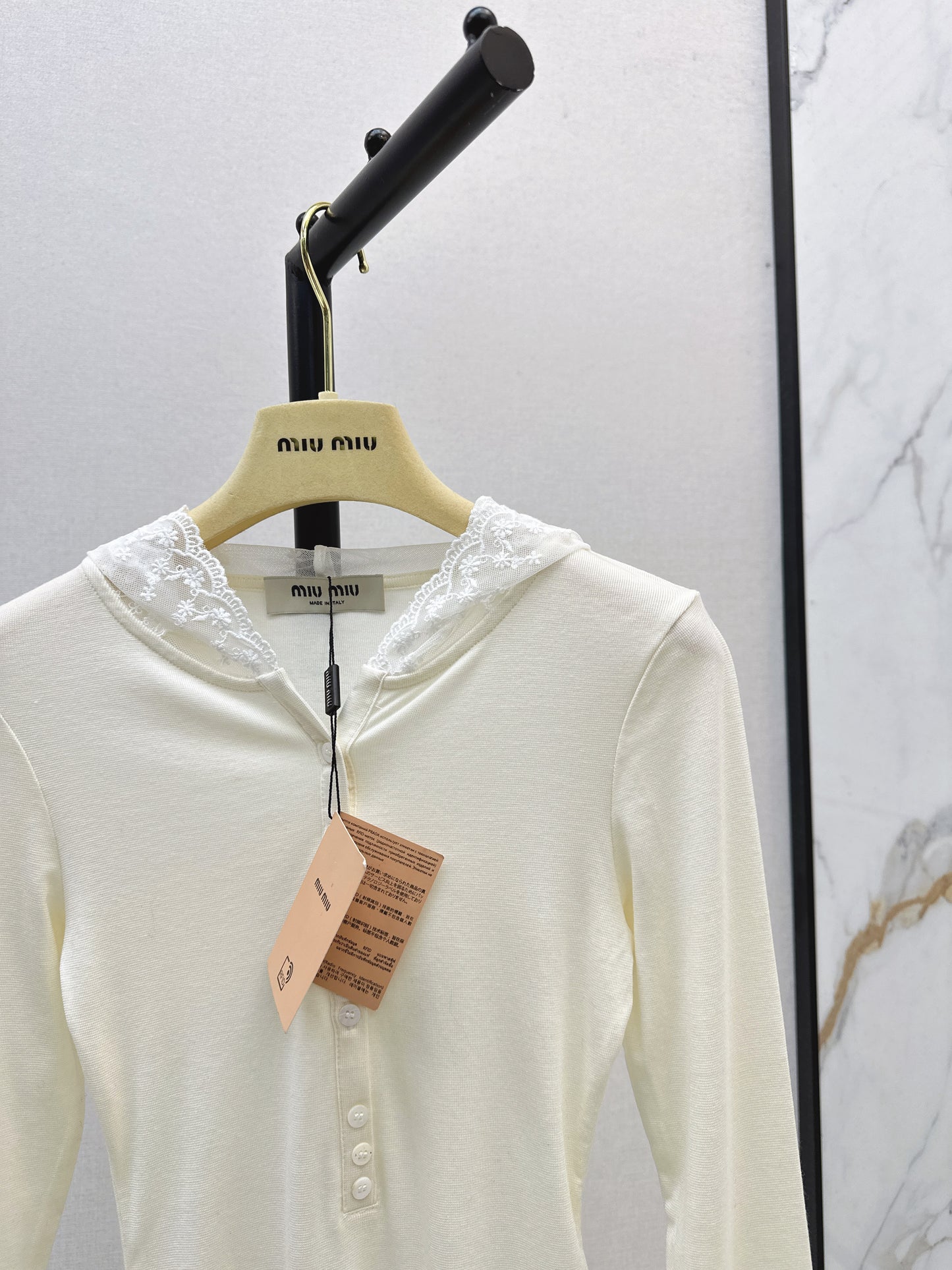 Mi 25 New hooded lace single-breasted bottoming shirt(BEIGI/GRAY)