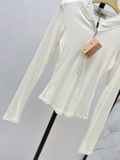 Mi 25 New hooded lace single-breasted bottoming shirt(BEIGI/GRAY)