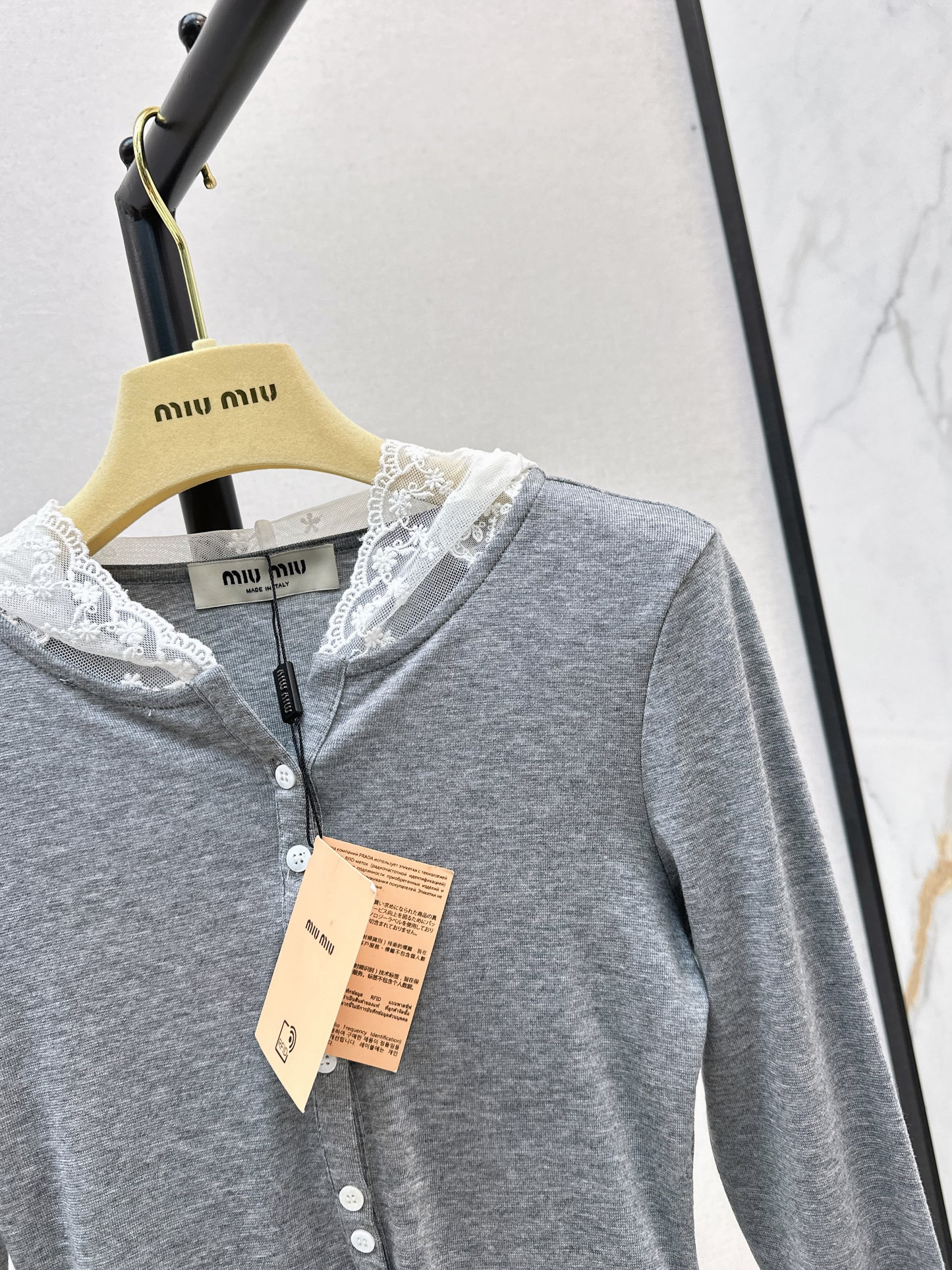 Mi 25 New hooded lace single-breasted bottoming shirt(BEIGI/GRAY)