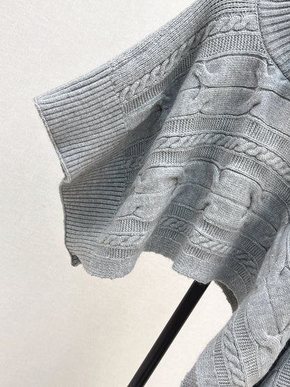 25fw stand collar wool cape(BEIGI/GRAY)