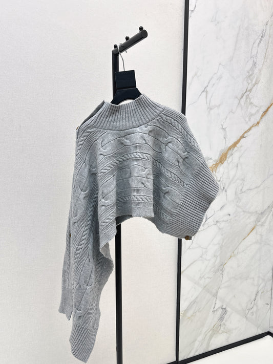 25fw stand collar wool cape(BEIGI/GRAY)