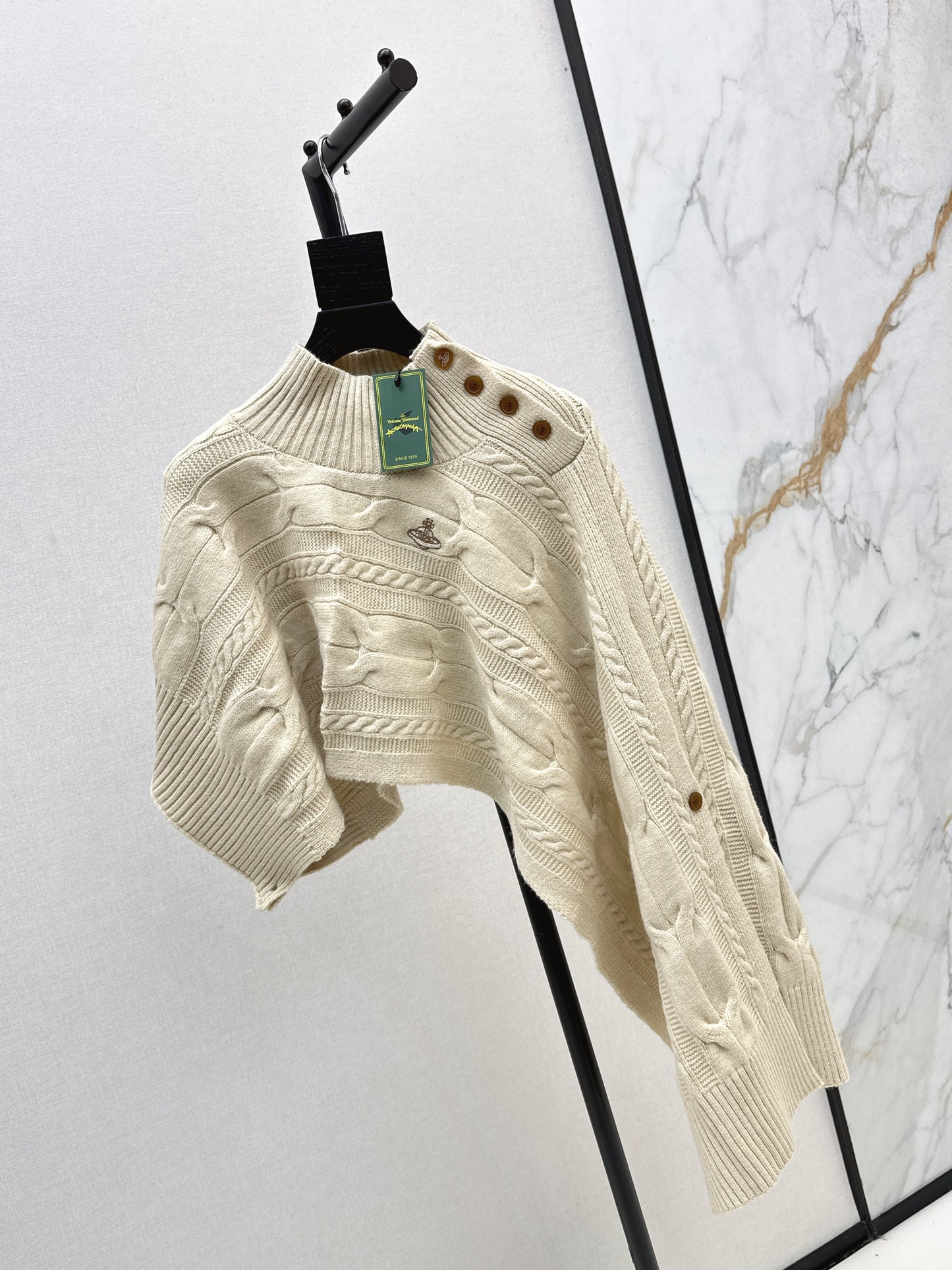 25fw stand collar wool cape(BEIGI/GRAY)