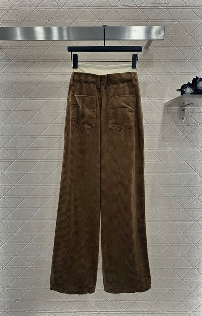 Mi 25 drawstring panel wide-leg trousers