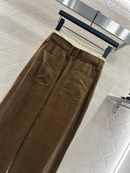 Mi 25 drawstring panel wide-leg trousers