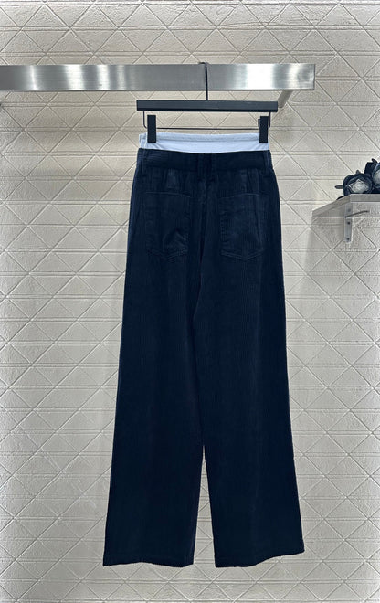 Mi 25 drawstring panel wide-leg trousers