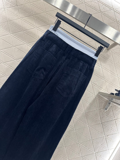Mi 25 drawstring panel wide-leg trousers