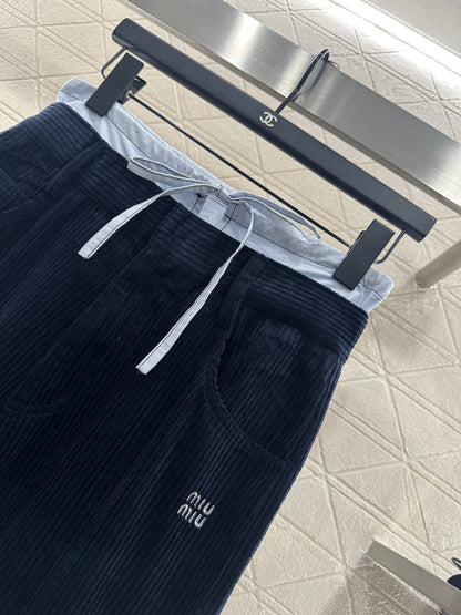 Mi 25 drawstring panel wide-leg trousers