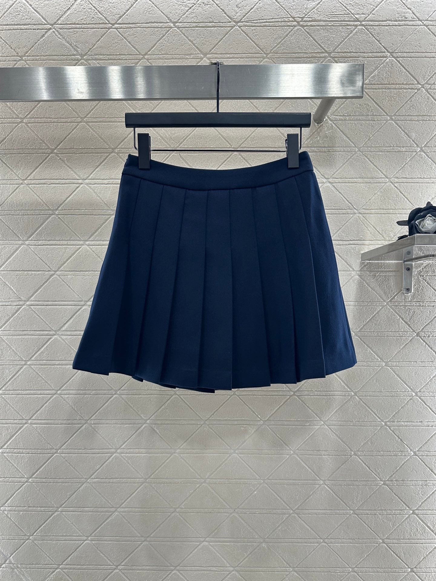 Y 25 Embroidered Baseball Jacket + Pleated Skirt Set (Brown/Navy)