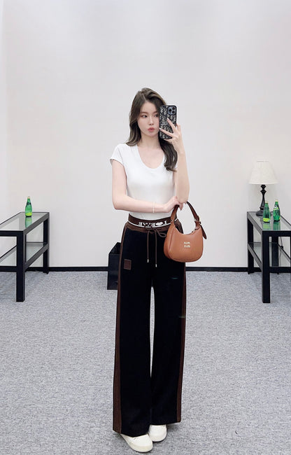 LO 25 Drawstring loose cotton trousers