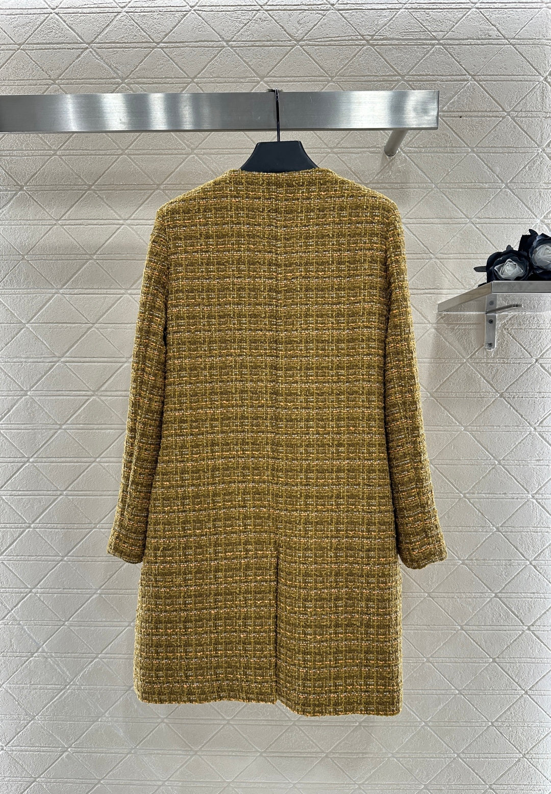 Lor 25 Woolen colored dot dress long coat