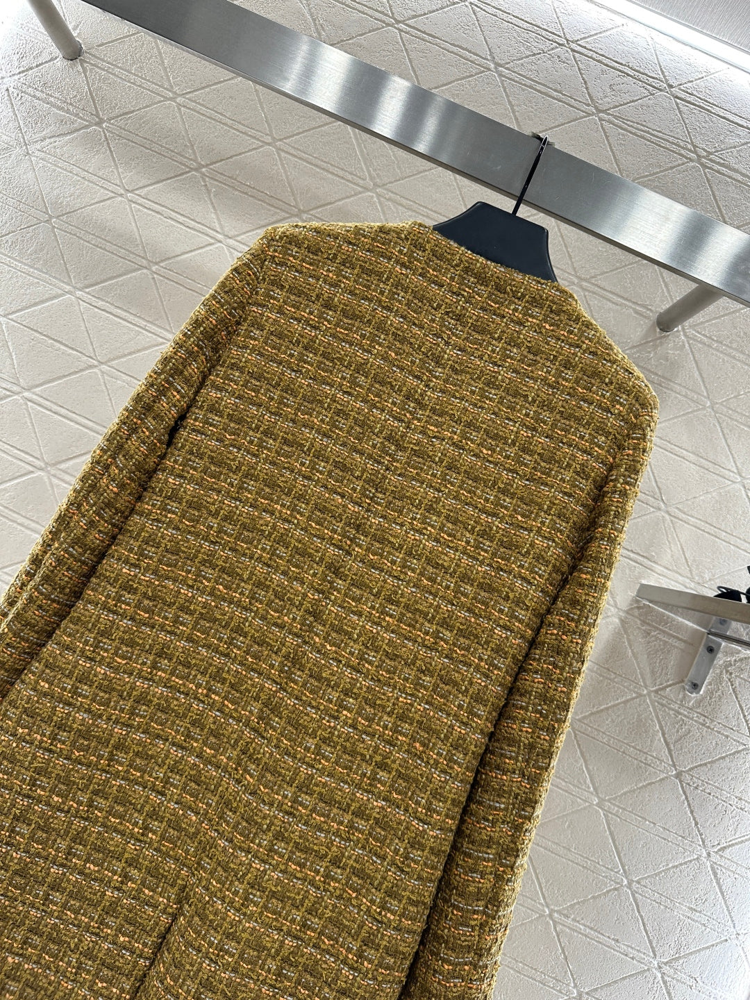 Lor 25 Woolen colored dot dress long coat