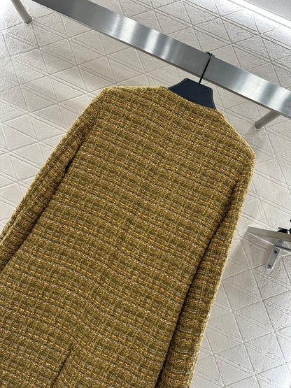 Lor 25 Woolen colored dot dress long coat