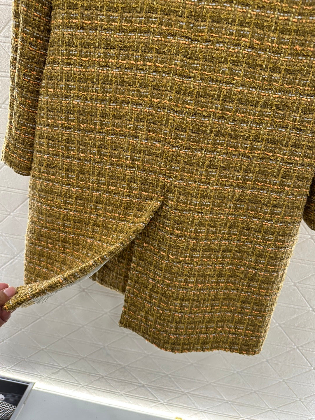 Lor 25 Woolen colored dot dress long coat