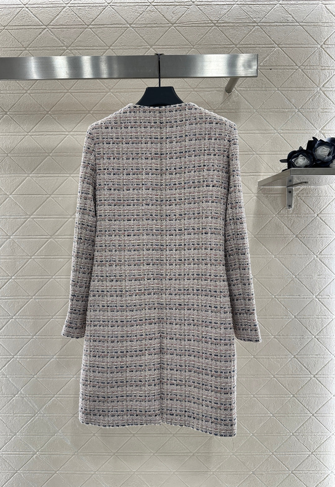 Lor 25 Woolen colored dot dress long coat