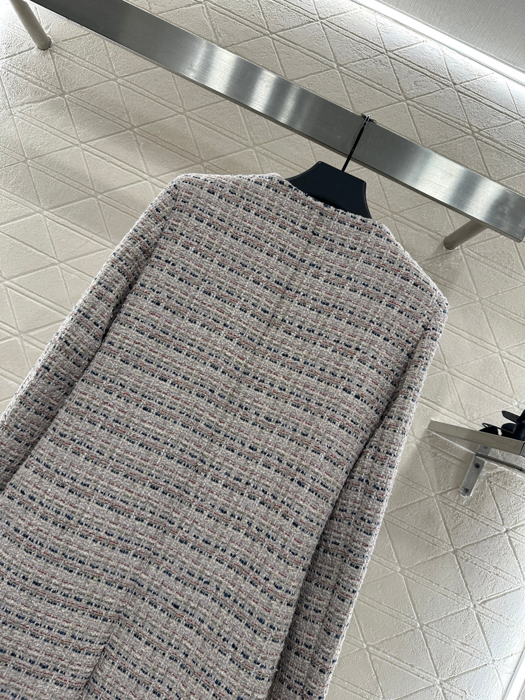 Lor 25 Woolen colored dot dress long coat
