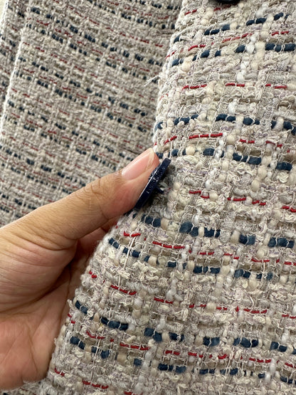 Lor 25 Woolen colored dot dress long coat