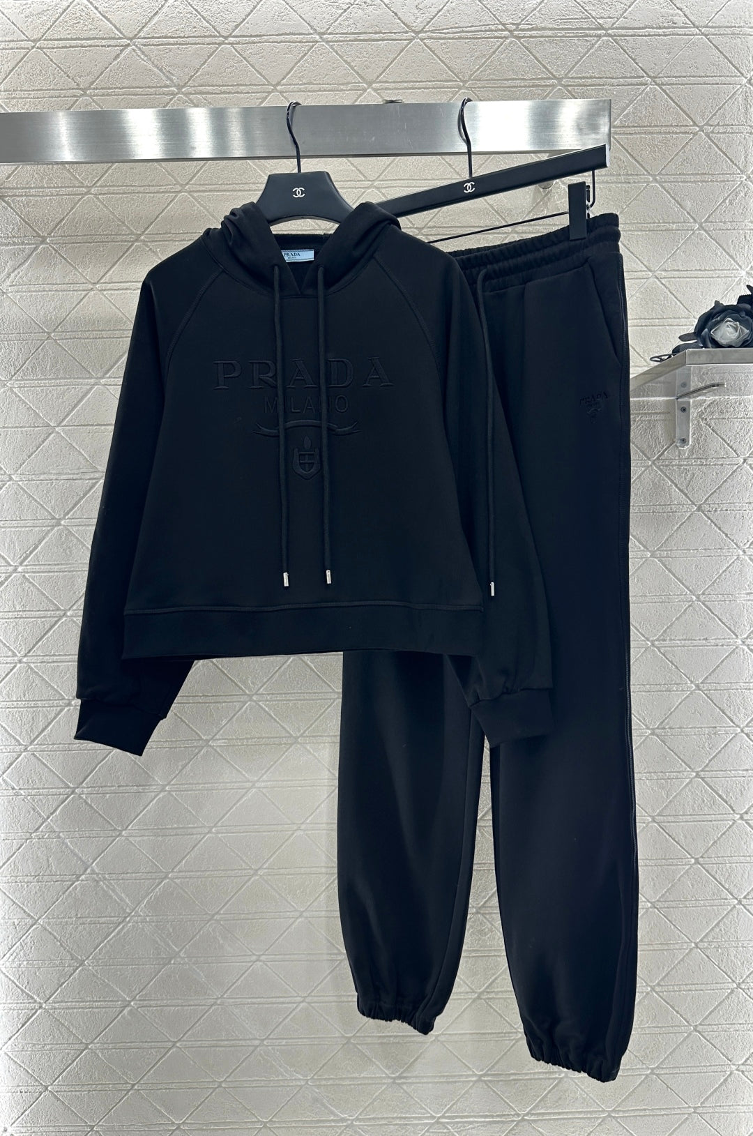 Pr 25 Hooded letter hoodie, long pants, cotton suit