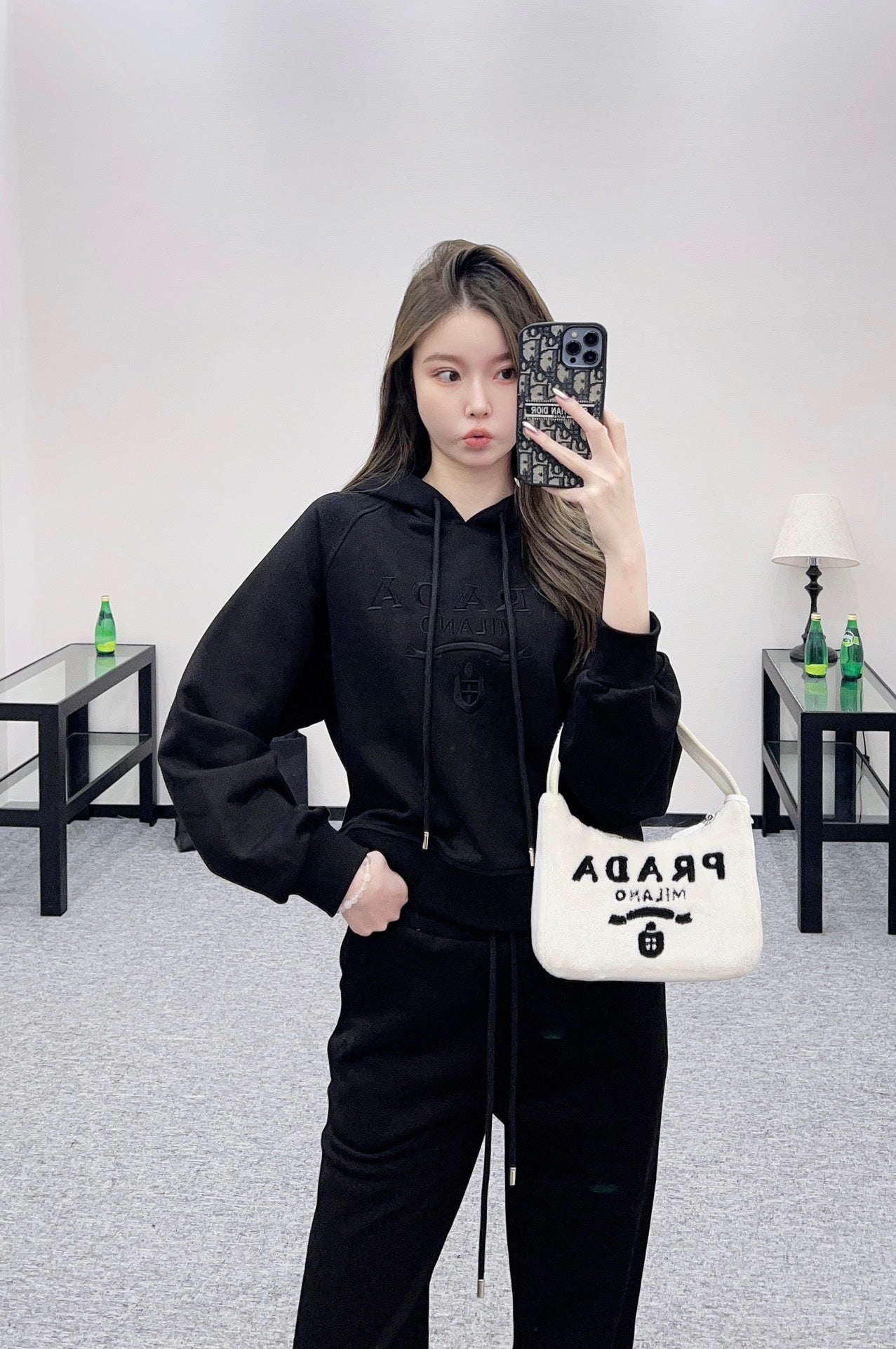 Pr 25 Hooded letter hoodie, long pants, cotton suit