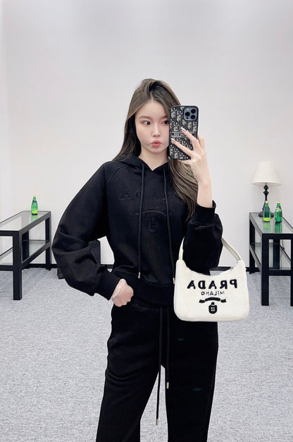 Pr 25 Hooded letter hoodie, long pants, cotton suit