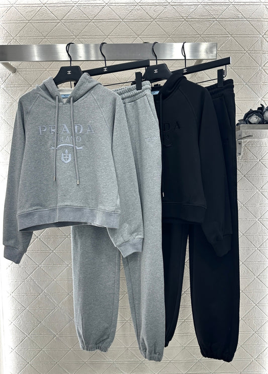 Pr 25 Hooded letter hoodie, long pants, cotton suit