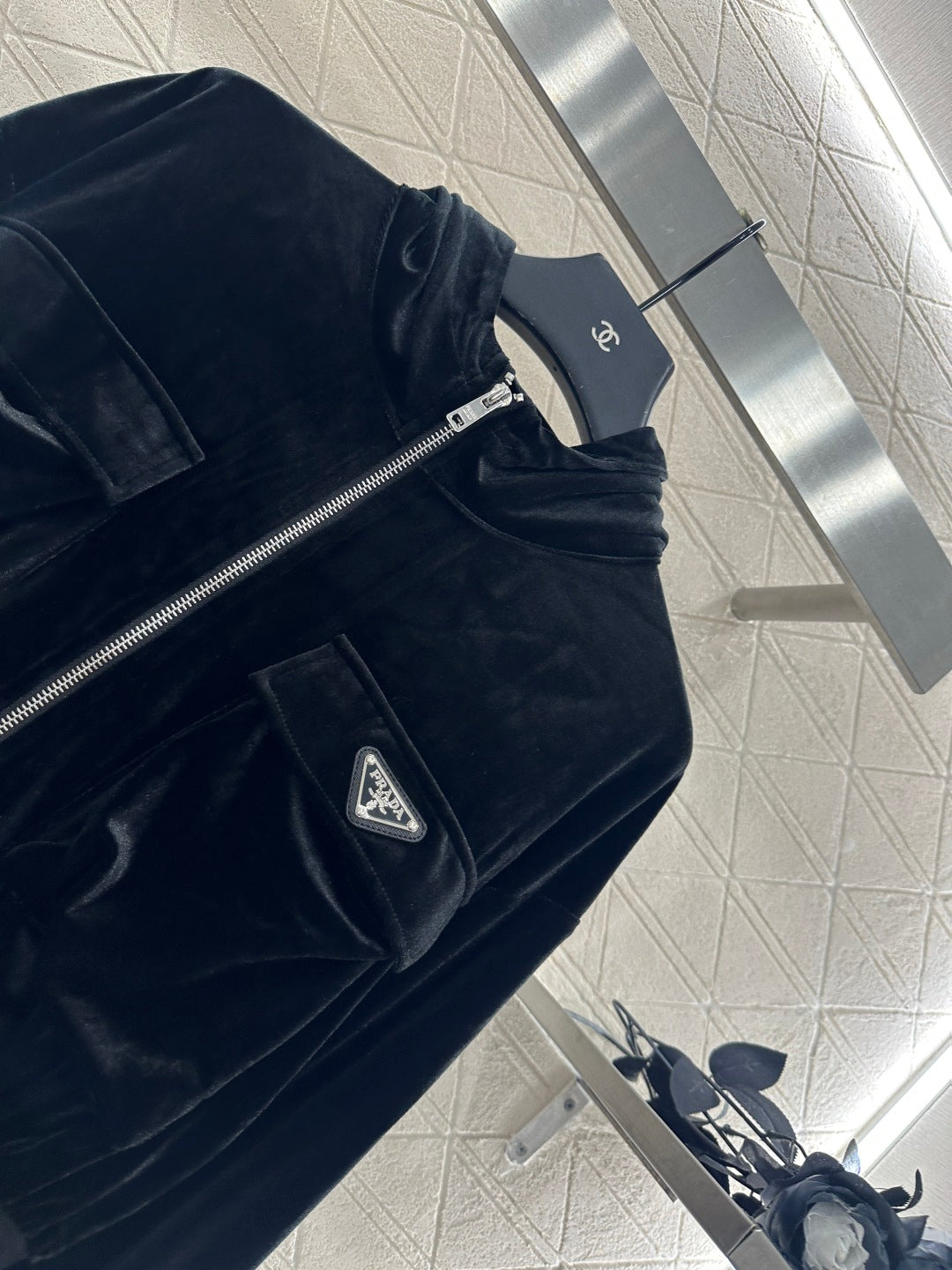 Pr 25 Hooded casual jacket, long pants, velvet suit