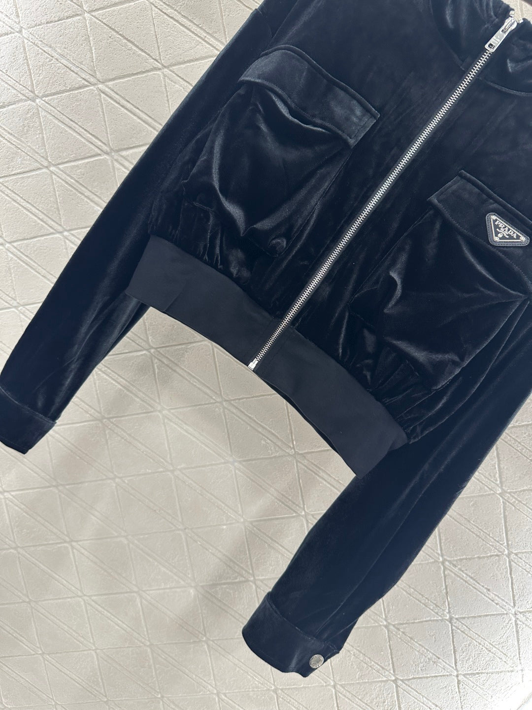 Pr 25 Hooded casual jacket, long pants, velvet suit