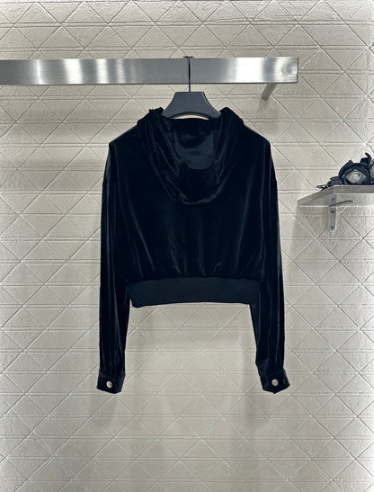 Pr 25 Hooded casual jacket, long pants, velvet suit