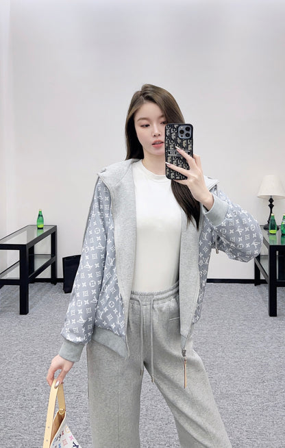 L 25 Double sided hooded jacket, long pants, cotton suit