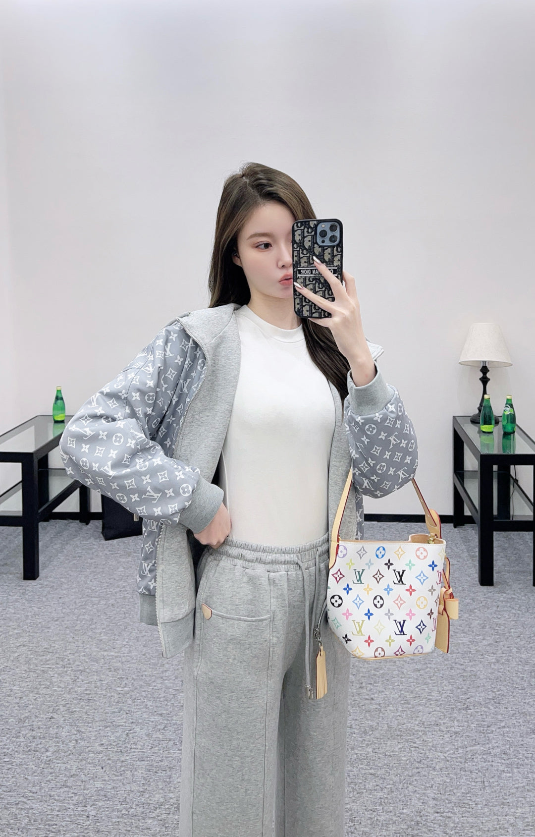 L 25 Double sided hooded jacket, long pants, cotton suit